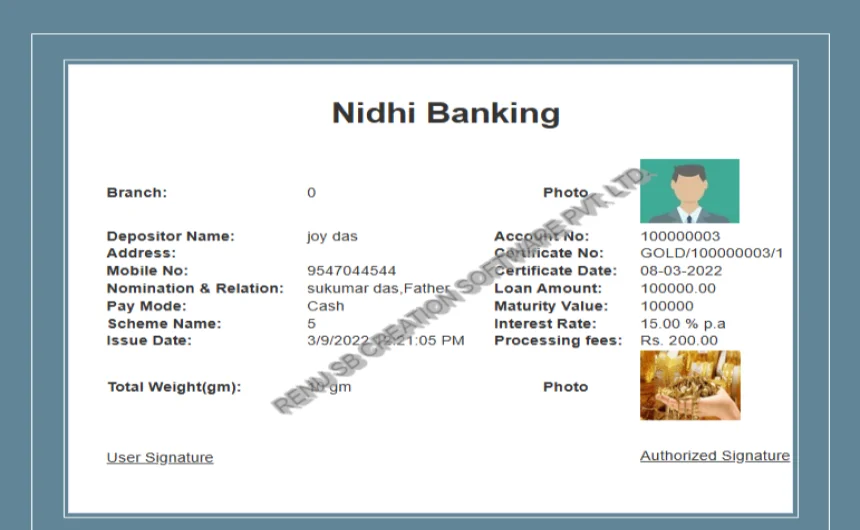 Nidhi Banking Software
